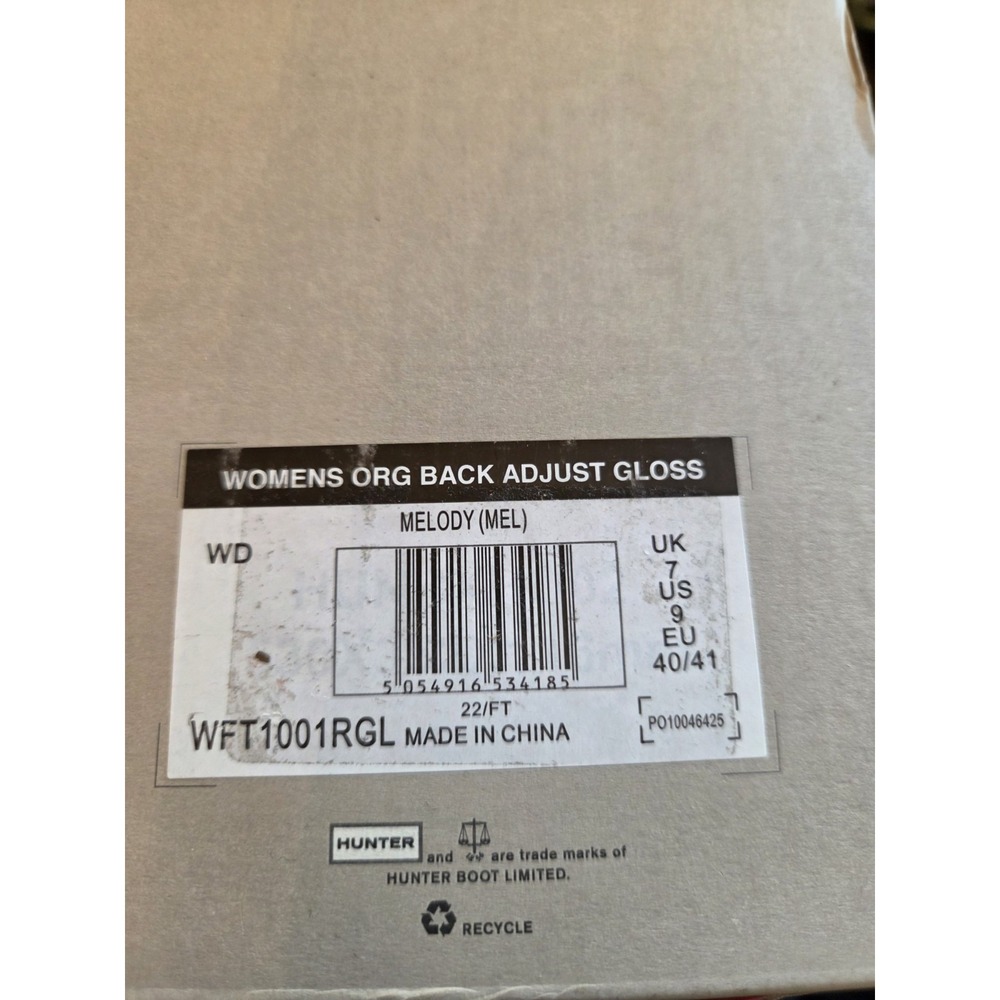 Hunter Org Wms Tall Rain Boots Melody Back Ad Gloss Rubber WP Wellies 9 NEW $190 - Picture 11 of 14